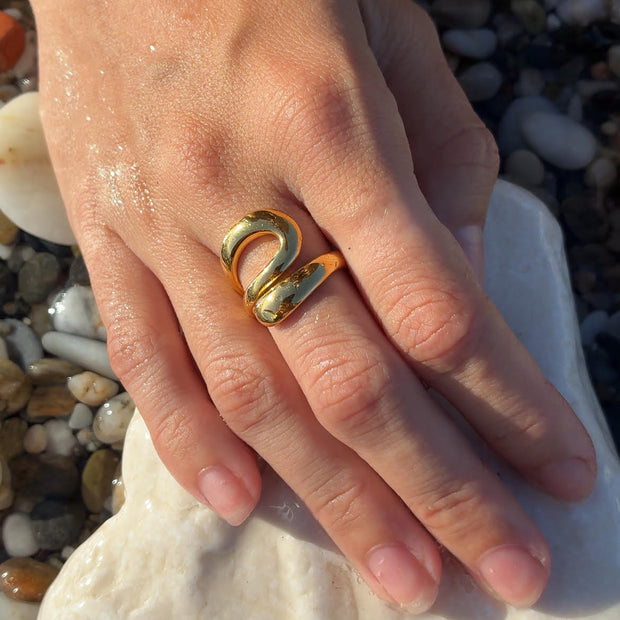 Anillo Ola Dorada