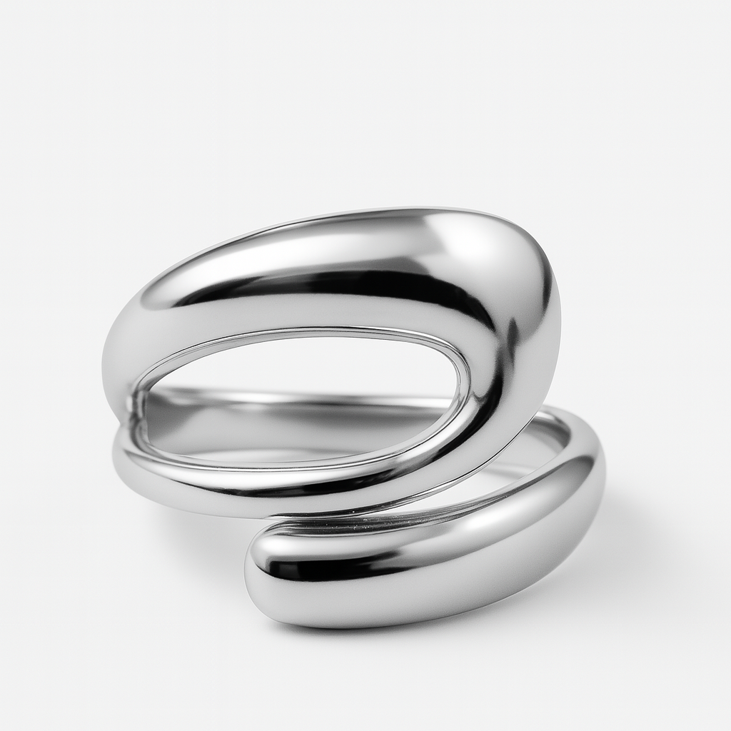 Anillo Ola Plateada