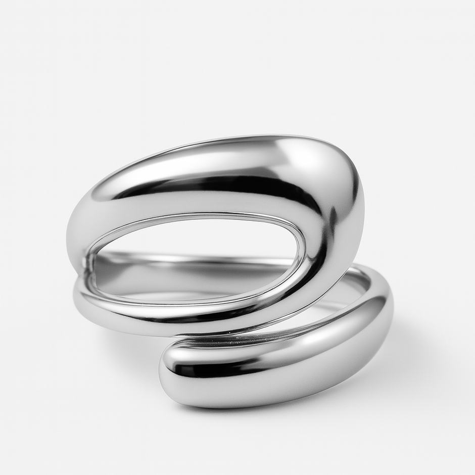 Anillo Ola Plateada