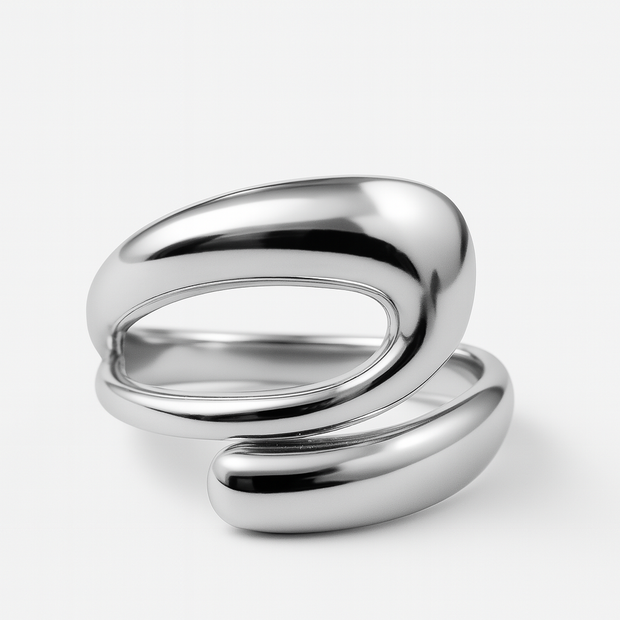 Anillo Ola Plateada